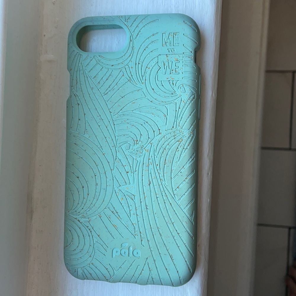 Pela iPhone 8 SE Teal Wave phone case compostable
